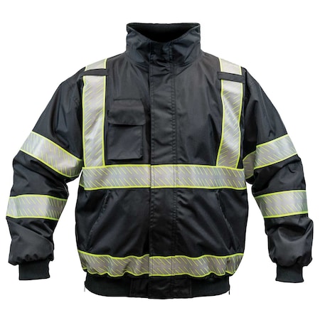 Game Workwear Hi-Vis Bomber Jacket, 100% Polyester Oxford, Black, 2XL 1390